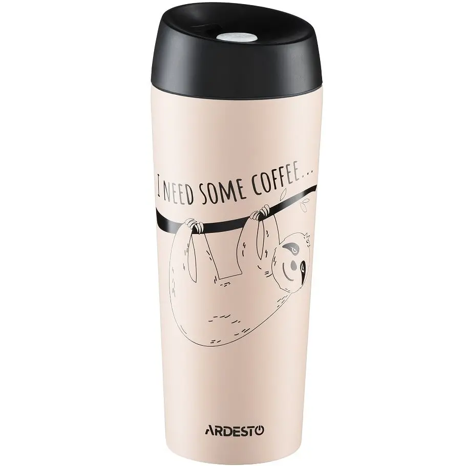 Термокухоль Ardesto Coffee time Bradypus 450 мл, бежевий