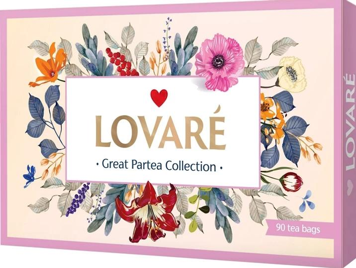 Lovare Tea Collection Great Party асорті 18 різновидів по 5 шт. у подарунковому пакованні
