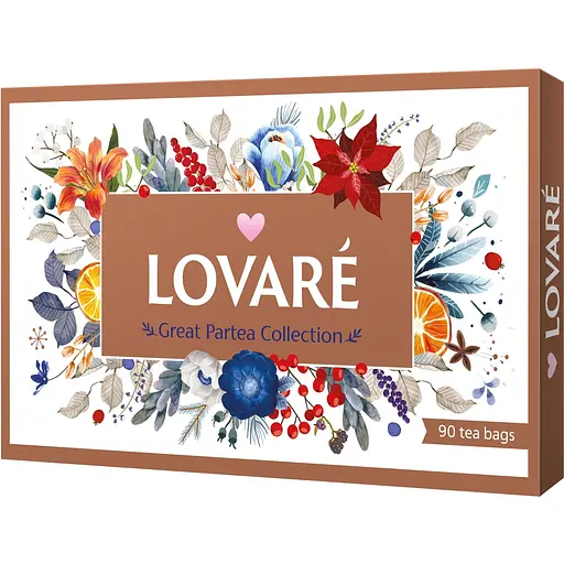 Lovare Tea Collection Great Party асорті 18 різновидів по 5 шт. у подарунковому пакованні