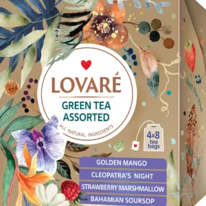 Набір зеленого чаю Lovare Green Tea Assorted у пакетиках 32 шт.