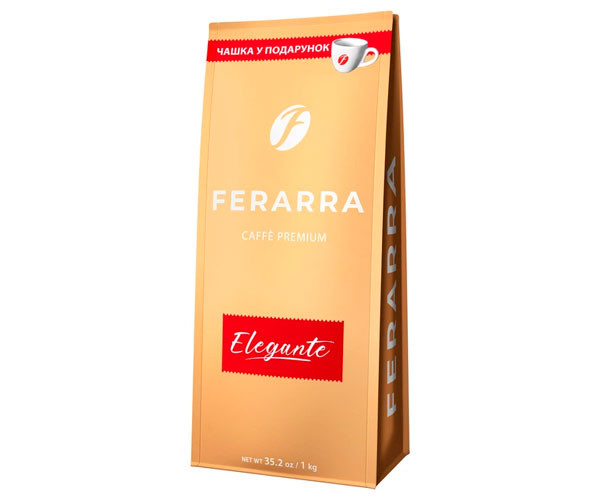 Кава в зернах Ferarra Elegante 1 кг з чашкою в подарунок